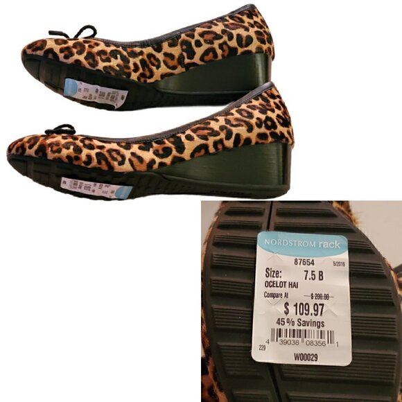 Cole Haan Leopard Print Calf Hair Wedges NWOB - Picture 3 of 3